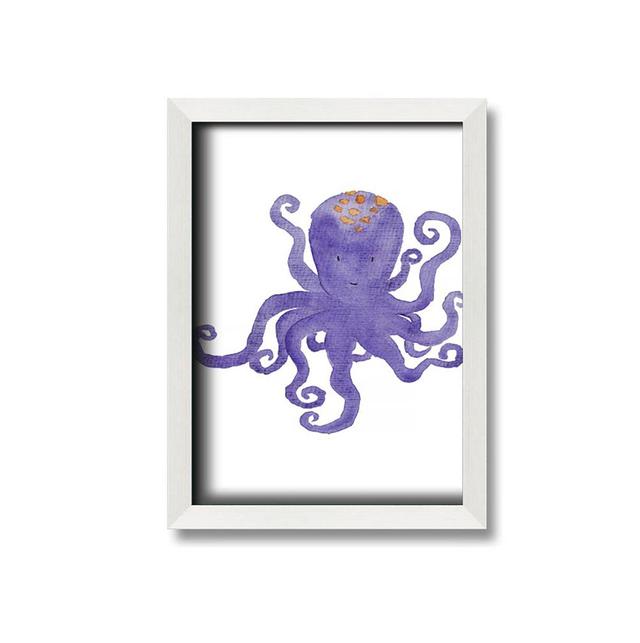 Purple Octopus Framed Print Highland Dunes Size: 59.7cm H x 84.1cm W x 10cm D, Format: White Framed Paper on Productcaster.