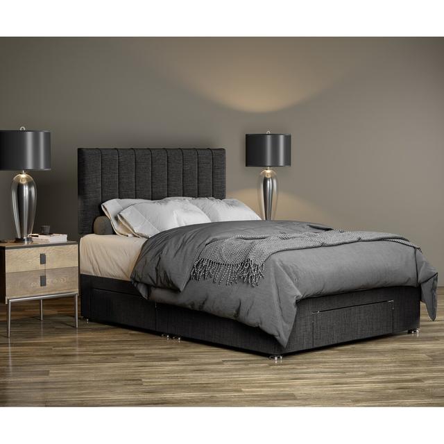 Canadice Divan Bed Base 17 Stories Colour: Charcoal, Size: Super King (6') on Productcaster.