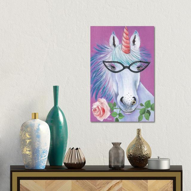 Unicorn III by Tava Studios - Gallery-Wrapped Canvas Giclée on Canvas Zoomie Kids Size: 45.72cm H x 30.48cm W x 1.905cm D, Format: Canvas on Productcaster.