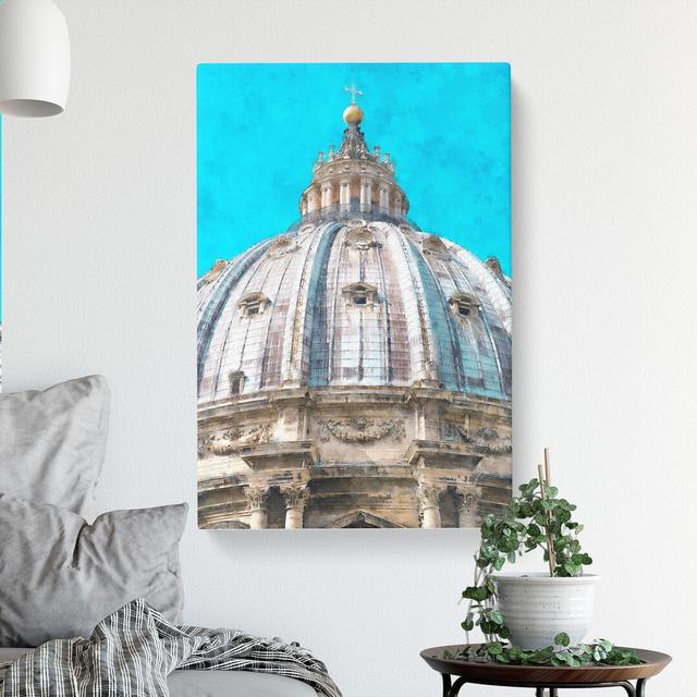 St. Peters Basilica In The Vatican City - Wrapped Canvas Print East Urban Home Size: 60cm H x 40cm W x 3cm D on Productcaster.