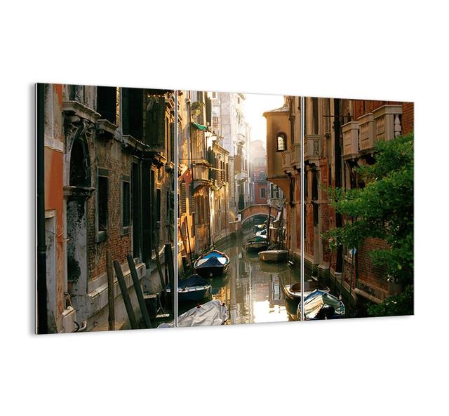 In a Venetian Alley - 3 Piece Unframed Photograph Print Set on Glass Ebern Designs Size: 110cm H x 165cm W x 1.8cm D on Productcaster.