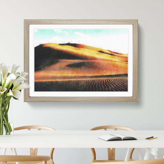 The Gobi Desert in Mongolia - Picture Frame Graphic Art East Urban Home Size: 36cm H x 48cm W x 2cm D, Frame Option: Oak on Productcaster.