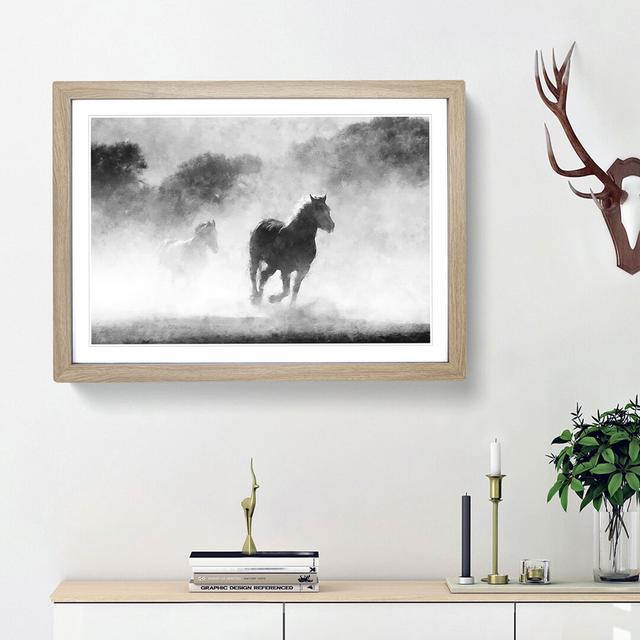 Horses - Picture Frame Painting Print East Urban Home Frame Option: Oak Framed, Size: 33cm H x 45cm W x 2cm D on Productcaster.