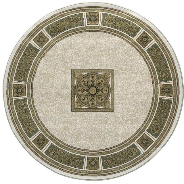 Adsila Oriental Machine Woven Light Beige Area Rug Rosalind Wheeler Rug Size: Round 200cm on Productcaster.