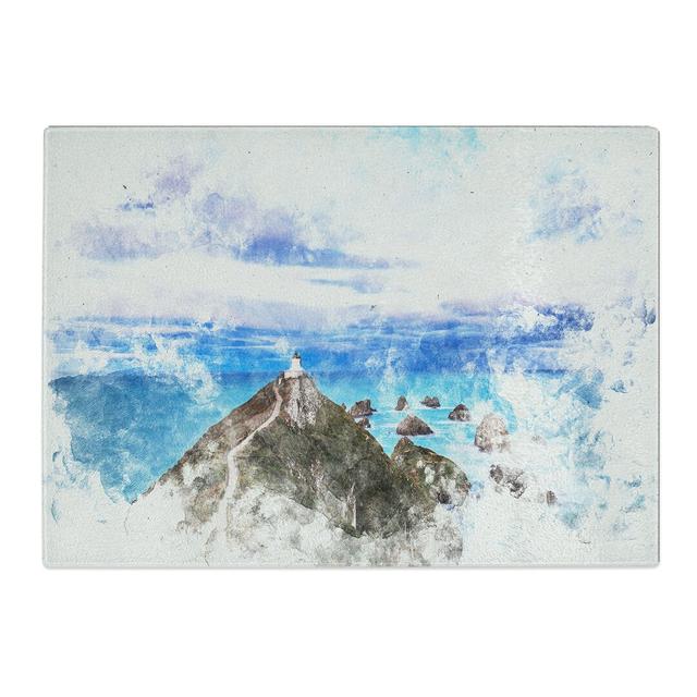 Tempered Glass Lighthouse & Seascape New Zealand Chopping Board East Urban Home Size: 28.5 cm x 39 cm on Productcaster.