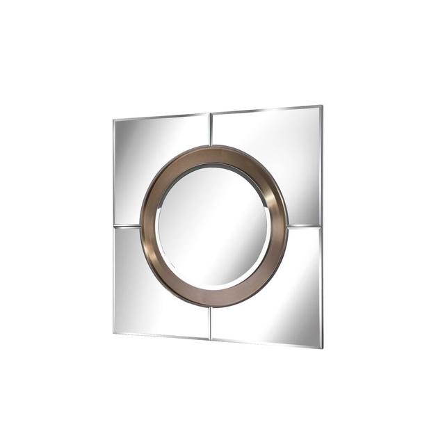 Affer Metal Framed Wall Mounted Accent Mirror in Brushed Brass Fairmont Park on Productcaster.