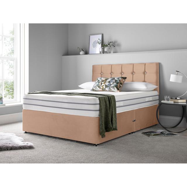 Kapisa Memory Foam Divan Bed Set Rosdorf Park Colour: Mink, Storage Type: No Drawer, Size: 200 x 220 cm on Productcaster.