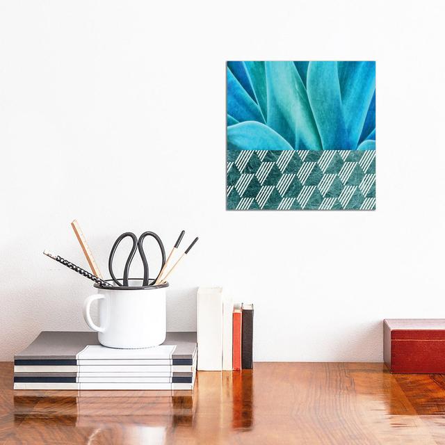 Turquoise Agave On Hexagonal Ceramic Tiles by Amini54 - Wrapped Canvas Print George Oliver Size: 30.48cm H x 30.48 W x 1.91cm D on Productcaster.