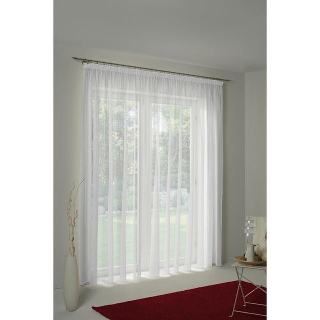 Morenci Pencil Pleat Semi Sheer Curtain August Grove Panel Size: 450 W x 120 D cm on Productcaster.