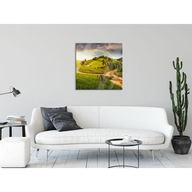 Landscape With A Rainbow - No Frame Print on Glass Alpen Home Size: 70cm H x 70cm W x 0.4cm D on Productcaster.