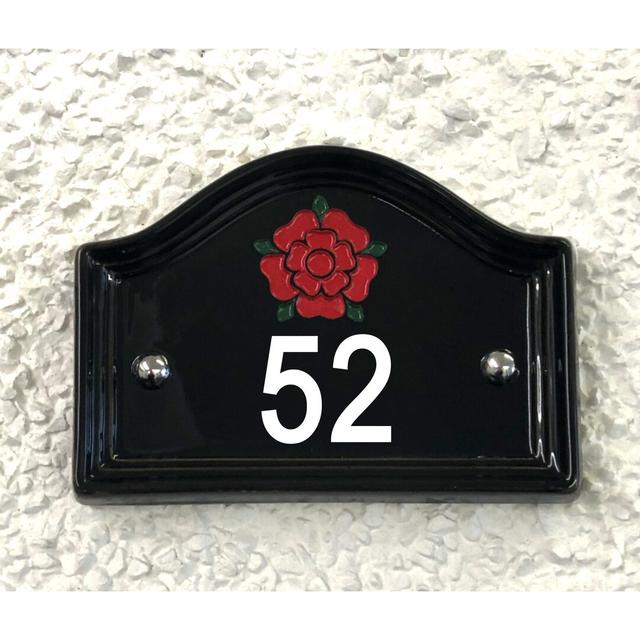 Walsham 16.5cm H Ceramic House Number Dakota Fields Number: 52, Colour: Black on Productcaster.