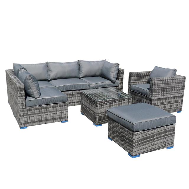 The Wiltshire 5 Seater Recliner Set With Single Seater Ebern Designs Colour: Grey on Productcaster.