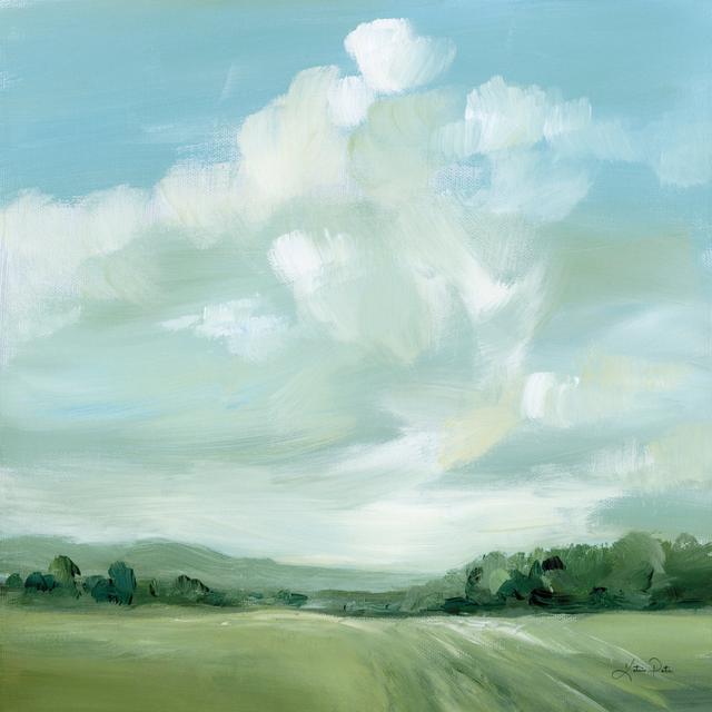 Summer Clouds by Katrina Pete - Wrapped Canvas Painting August Grove Size: 30cm H x 30cm W on Productcaster.