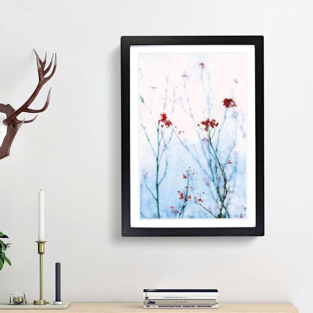 Branches of Red Berries - Picture Frame Graphic Art Print East Urban Home Size: 87cm H x 62cm W x 2cm D, Frame Option: Black Framed on Productcaster.