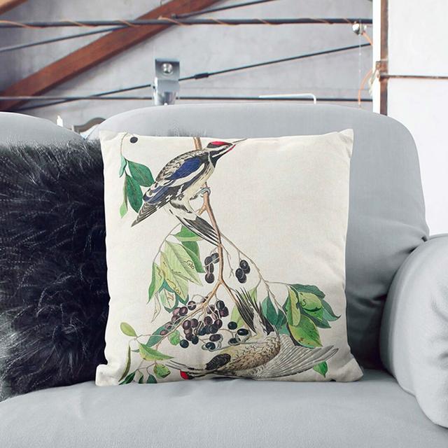 Bellied Woodpeckers by John James Audubon Cushion with Filling East Urban Home Size: 40 x 40 cm, Backing Colour: White on Productcaster.