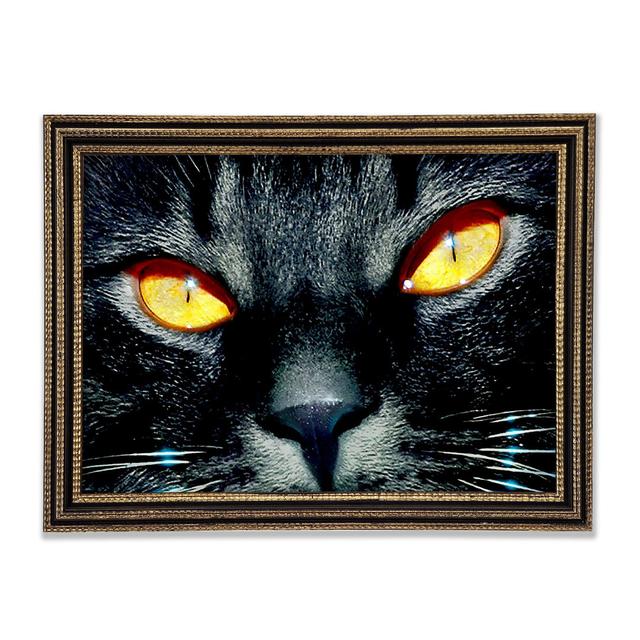 Cats Eyes - Print Ebern Designs Size: 84.1cm H x 118.9cm W x 3cm D on Productcaster.