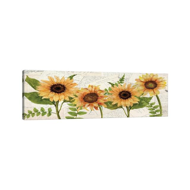 Sunflower Letters by Kimberly Allen - Wrapped Canvas Panoramic Painting August Grove Size: 40.64cm H x 121.92cm W x 1.91cm D on Productcaster.