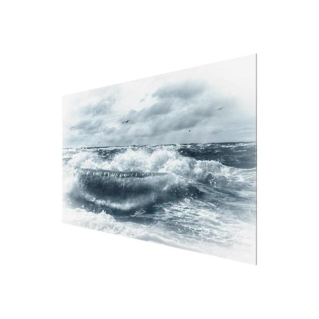 Lively North Sea - Photograph Print on Glass East Urban Home Size: 40 cm H x 60 cm W on Productcaster.