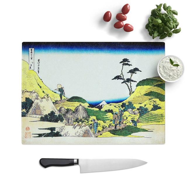 Glass Lower Meguro by Katsushika Hokusai Chopping Board East Urban Home Size: 28.5 cm W x 20 cm L on Productcaster.