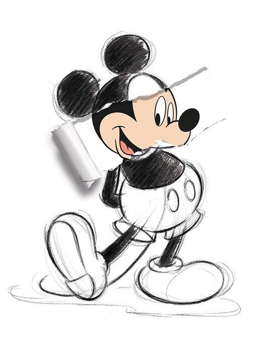 Mickey Mouse Torn Sketch' Graphic Art Print on Wrapped Canvas Disney on Productcaster.