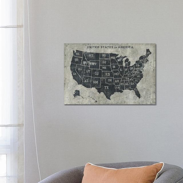 Grunge USA Map by James Wiens - Wrapped Canvas Graphic Art Borough Wharf Size: 45.72cm H x 66.04cm W x 1.91m D on Productcaster.