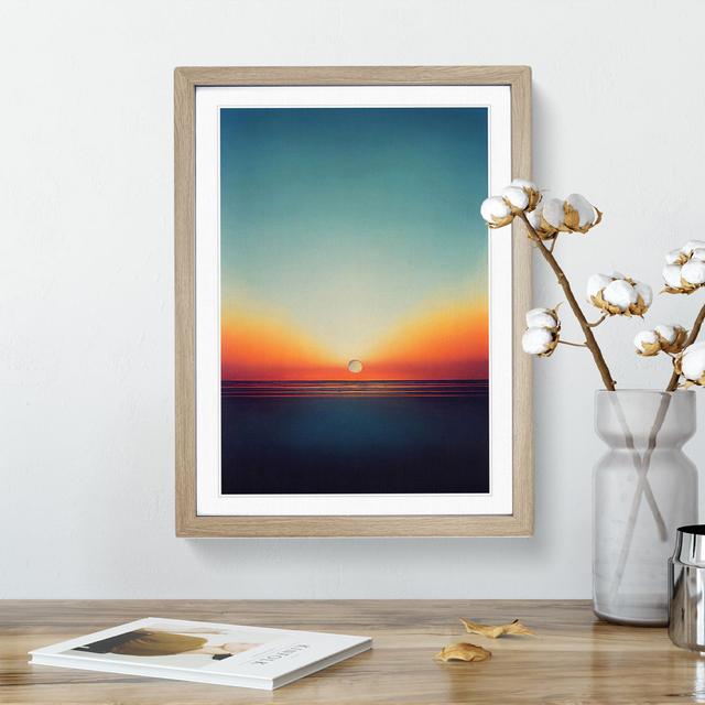 Superb Sunset View House of Hampton Frame Colour: Oak, Size: 34cm H x 25cm W x 2cm D on Productcaster.