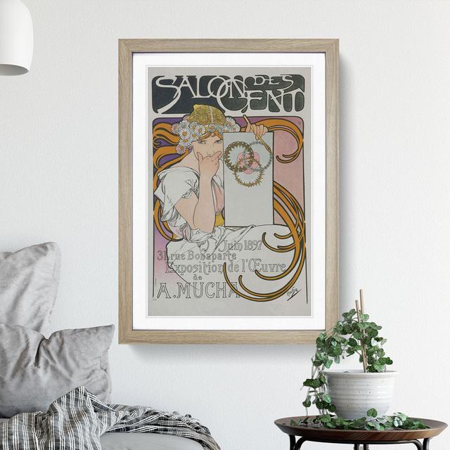 Salon des Cent Vol.1 by Alphonse Mucha - Picture Frame Graphic Art East Urban Home Size: 65cm H x 48cm W x 2cm D, Frame Option: Oak Framed on Productcaster.