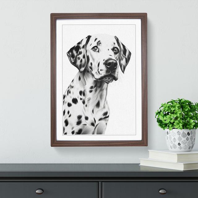 Dalmation Line - Single Picture Frame Print on Wood Marlow Home Co. Size: 46cm H x 34cm W x 2cm D, Format: Walnut on Productcaster.