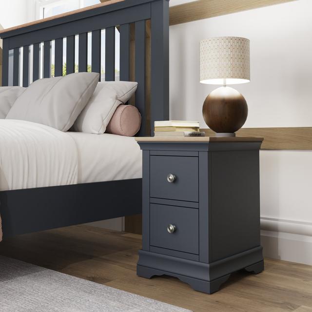 Bulpitt 2 Drawer Bedside Table Three Posts Colour: Mid- Grey on Productcaster.