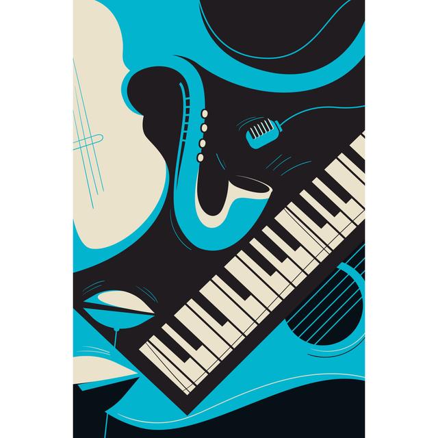 Jazz Music II - Wrapped Canvas Graphic Art Ophelia & Co. Size: 76cm H x 51cm W x 3.8cm D on Productcaster.