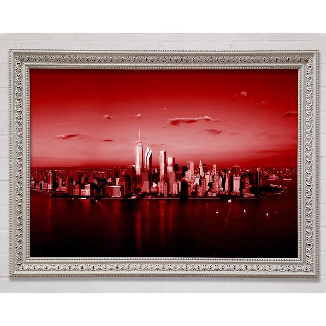 Hong Kong From Afar Red - Single Picture Frame Art Prints Bright Star Size: 59.7cm H x 84.1cm W x 3cm D on Productcaster.