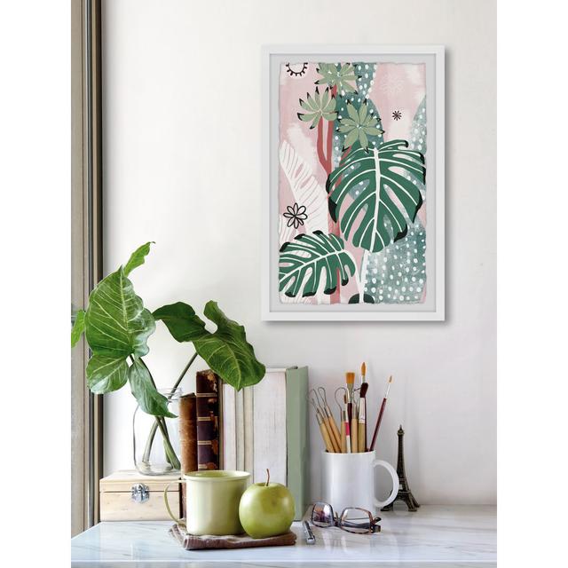 "Variegated Monstera" Framed Painting Print 17 Stories Size: 45cm H x 38cm W x 3.81cm D on Productcaster.