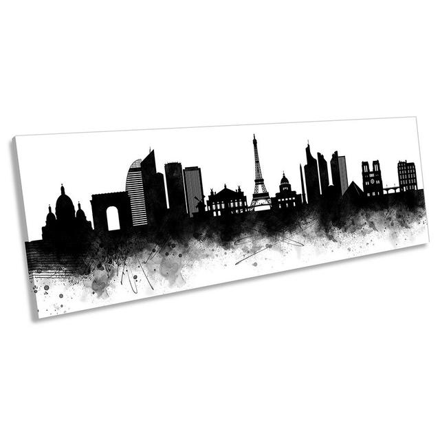 Paris Abstract City Skyline - Wrapped Canvas Panoramic Print 17 Stories Size: 45.72cm H x 137.16cm W on Productcaster.