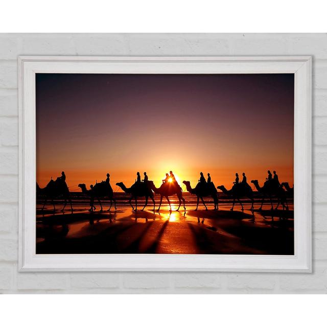 Camel Caravan - Single Picture Frame Art Prints Bright Star Size: 21cm H x 29.7cm W x 1.5cm D on Productcaster.