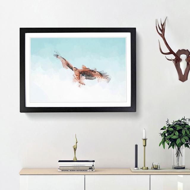 Black Kite Bird in Abstract - Picture Frame Graphic Art Print East Urban Home Size: 48cm H x 65cm W x 2cm D, Frame Option: Black Framed on Productcaster.