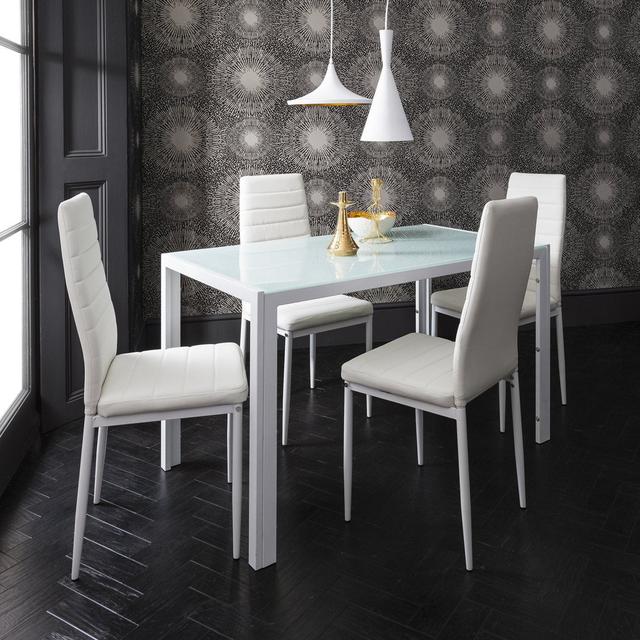 Gorge 4 - Person Dining Set Latitude Run Colour: White on Productcaster.