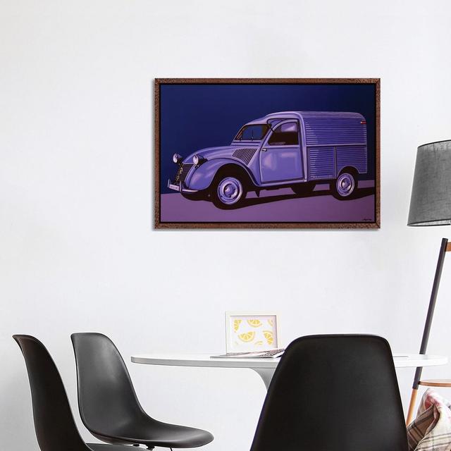 Citroen 2CV AZU 1957 by Paul Meijering - Painting on Canvas Ebern Designs Format: Brown Floater Frame, Size: 66.04cm H x 101.6cm W x 3.81cm D on Productcaster.