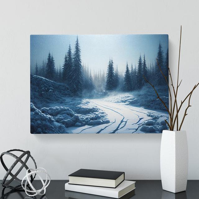 Winter Forest Pine Trees Vol.5 - Wrapped Canvas Graphic Art Alpen Home Size: 35cm H x 50cm W x 3cm D on Productcaster.