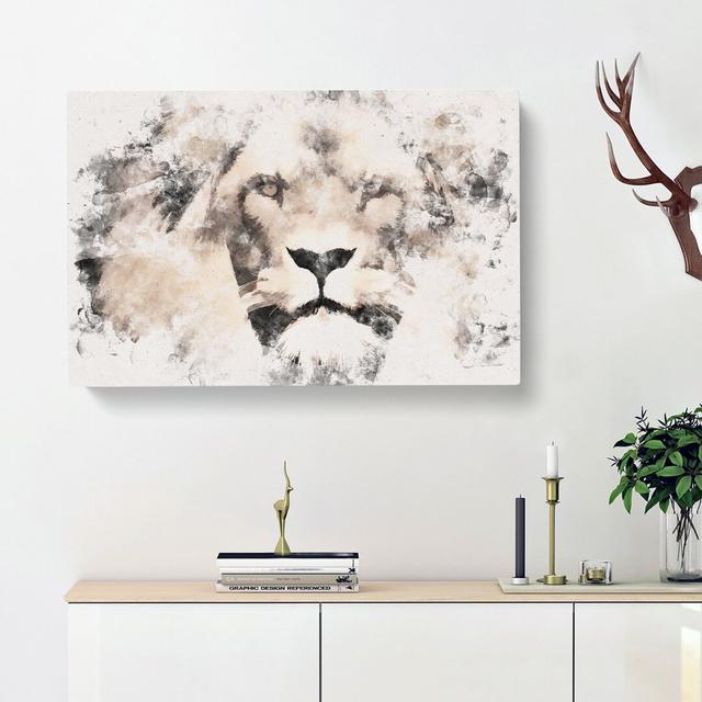 Lion Watercolour - Wrapped Canvas Print East Urban Home Size: 50cm H x 76cm W x 3cm D on Productcaster.