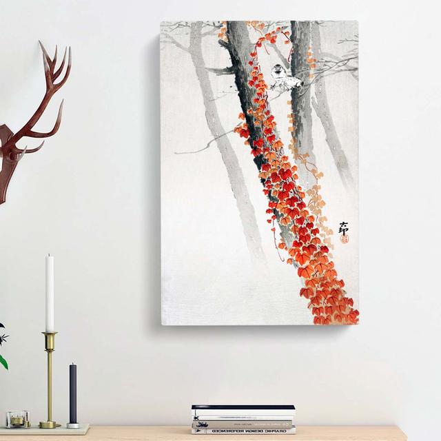 Birds & Red Ivy by Ohara Koson - Wrapped Canvas Painting Print East Urban Home Size: 50cm H x 35cm W x 3cm D on Productcaster.