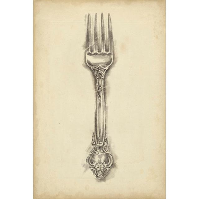 Ornate Cutlery I - Wrapped Canvas Art Prints Astoria Grand Size: 46cm H x 30cm W x 3.8cm D on Productcaster.