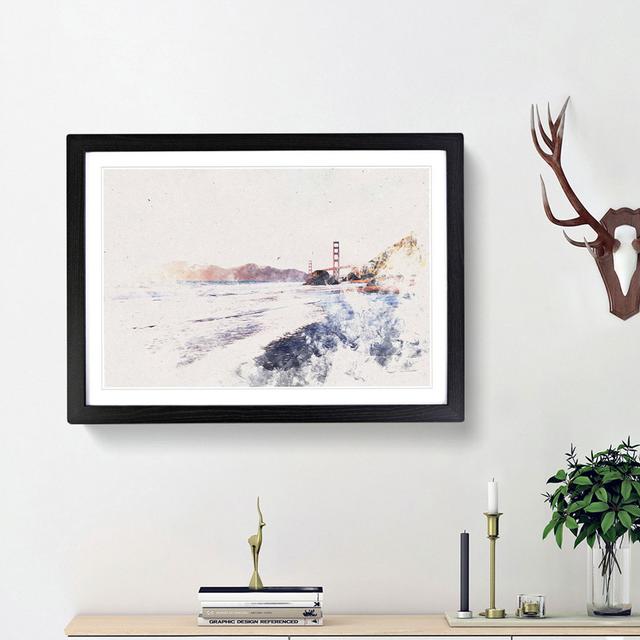 The Golden Gate Bridge in San Francisco - Picture Frame Painting Print East Urban Home Size: 62cm H x 87cm W x 2cm D, Frame Option: Black Framed on Productcaster.