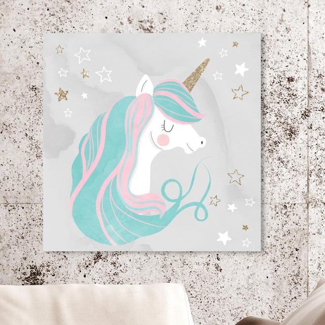 'Unicorn Glitter' Graphic Art on Wrapped Canvas East Urban Home Size: 51 cm H x 51 cm W x 4 cm D on Productcaster.