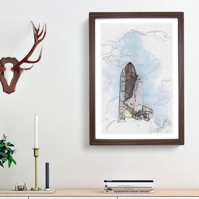 Atlantis Space Shuttle in Abstract - Picture Frame Graphic Art Print East Urban Home Frame Option: Walnut Framed, Size: 87cm H x 62cm W x 2cm D on Productcaster.