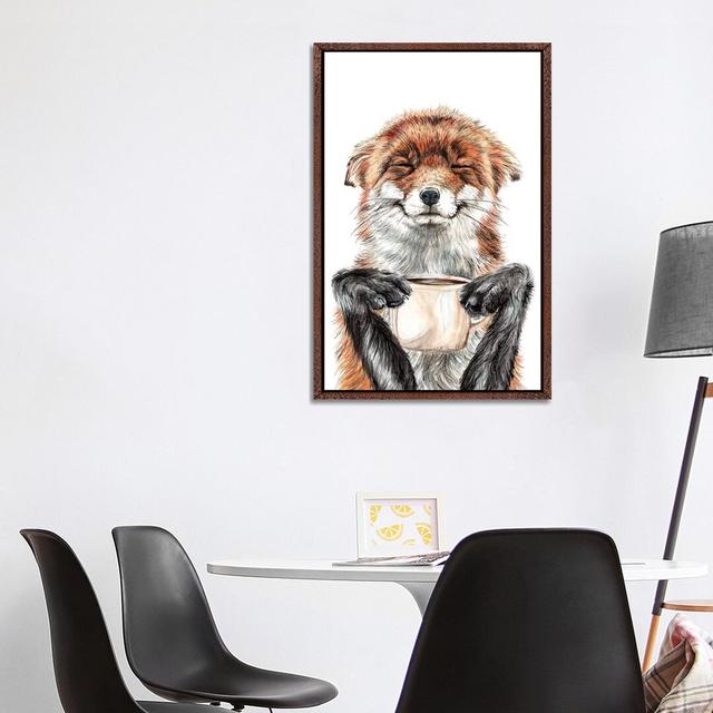 Morning Fox by Holly Simental - Graphic Art Print on Canvas Maturi Format: Classic Brown Wood Framed, Size: 101.6cm H x 66.04cm W x 3.81cm D on Productcaster.