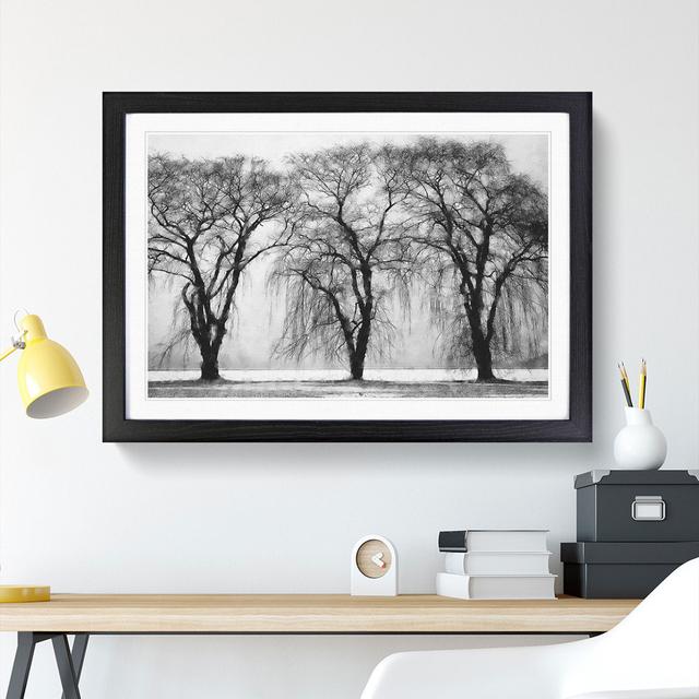 Three Trees at Winter - Picture Frame Graphic Art East Urban Home Size: 48cm H x 65cm W x 2cm D, Frame Option: Black on Productcaster.