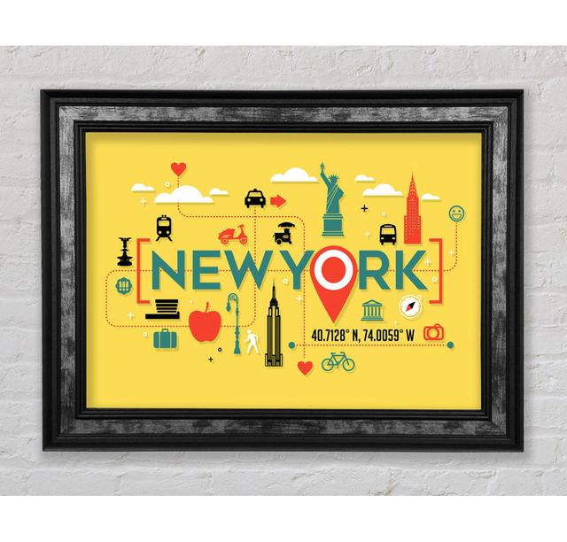 The Route In NYC - Single Picture Frame Art Prints Ebern Designs Size: 42cm H x 59.7cm W x 8cm D on Productcaster.