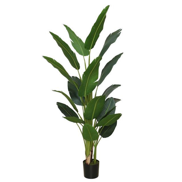 Faux Banana Leaf Plant The Seasonal Aisle Size: 210" H x 32" W x 26" D on Productcaster.