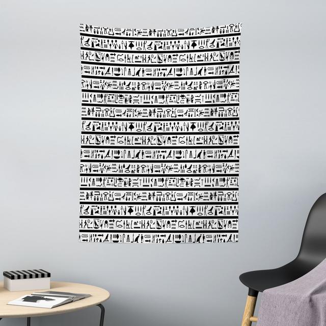 Tapestry, Historical Language, Black White Abakuhaus Maße: 150 cm H x 110 cm B on Productcaster.