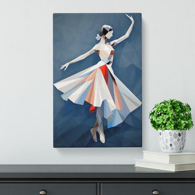 Ballet Dancer Geometric - Art Prints on Canvas Metro Lane Size: 60cm H x 40cm W x 3cm D on Productcaster.